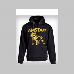 Amstaff čierna Mikina Logo HOODY YELLOW